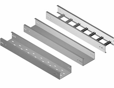 Three stainless steel cable trays are designed into perforated, channel and ladder type