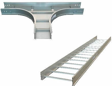 Aluminum alloy ladder cable tray and triangle bend for supporting cables